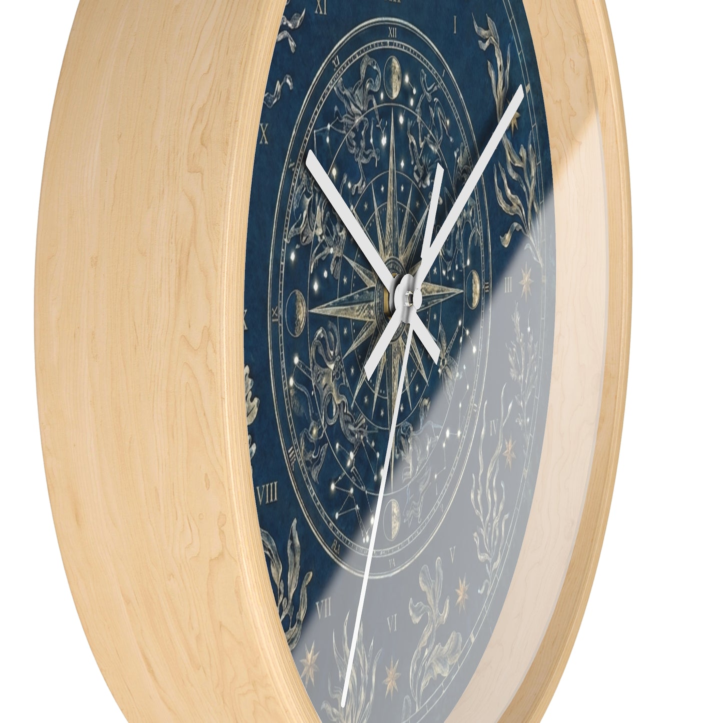 Celestial Star Map Wall Clock | Nautical Seaweed Art, Dark Academia Decor