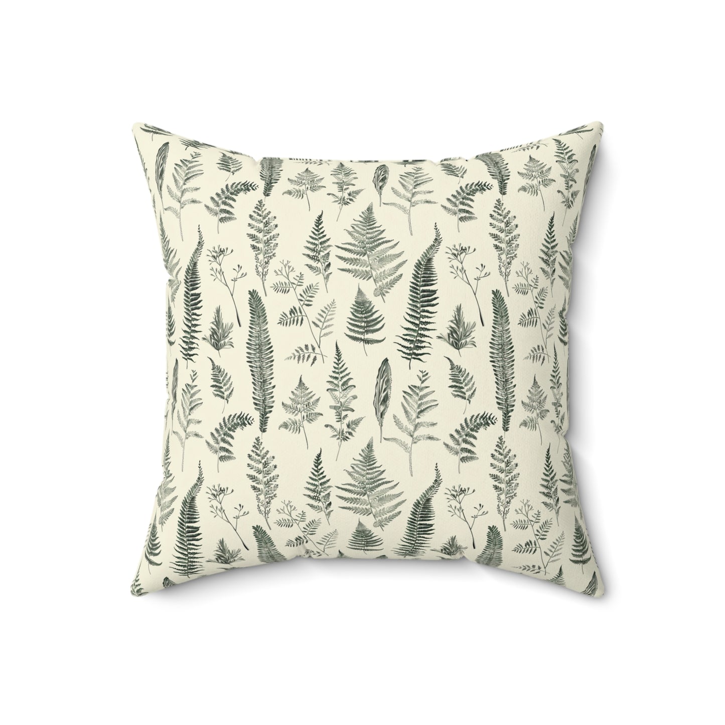 Fern Pattern Pillow | Botanical Leaf Print Square Pillow