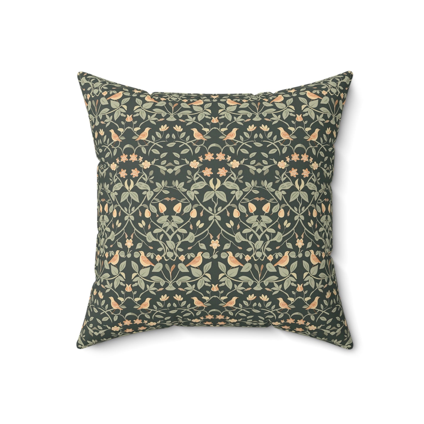 Vintage Floral Damask Pillow | Square Pillow, Botanical Pattern