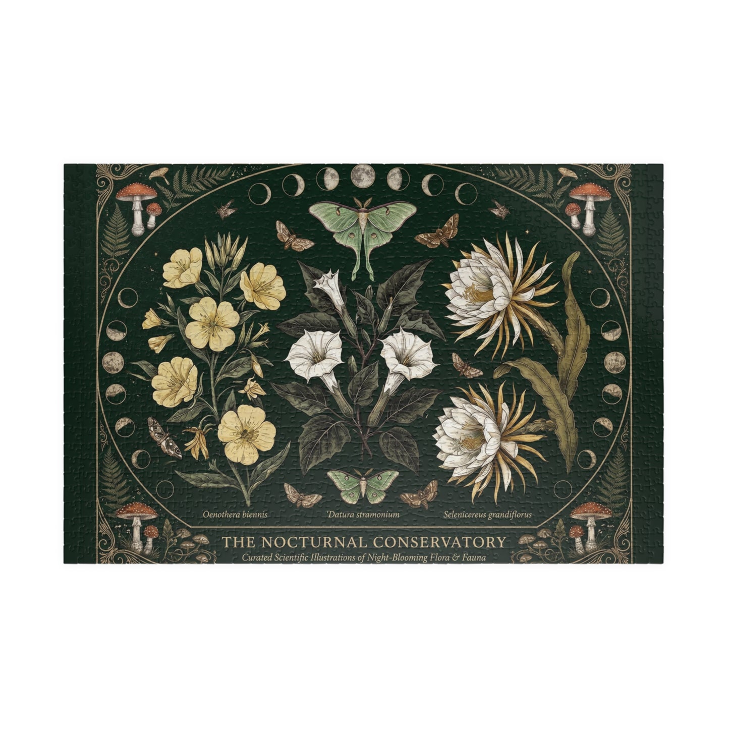 Nocturnal Conservatory Botanical Illustration Puzzle | Floral Moths 110, 252, 520 or 1014 pcs
