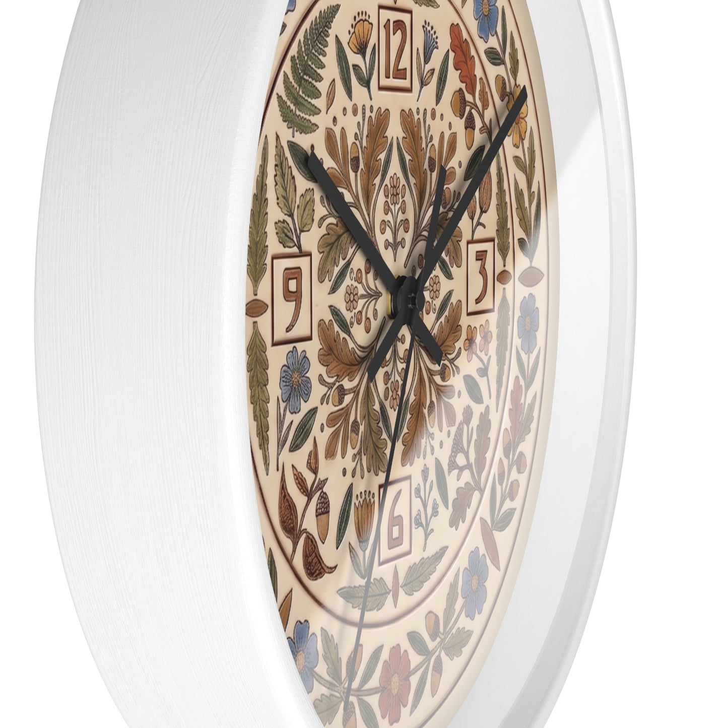 Boho Floral Mandala Wall Clock | Arts And Crafts Rustic Floral Pattern Clock