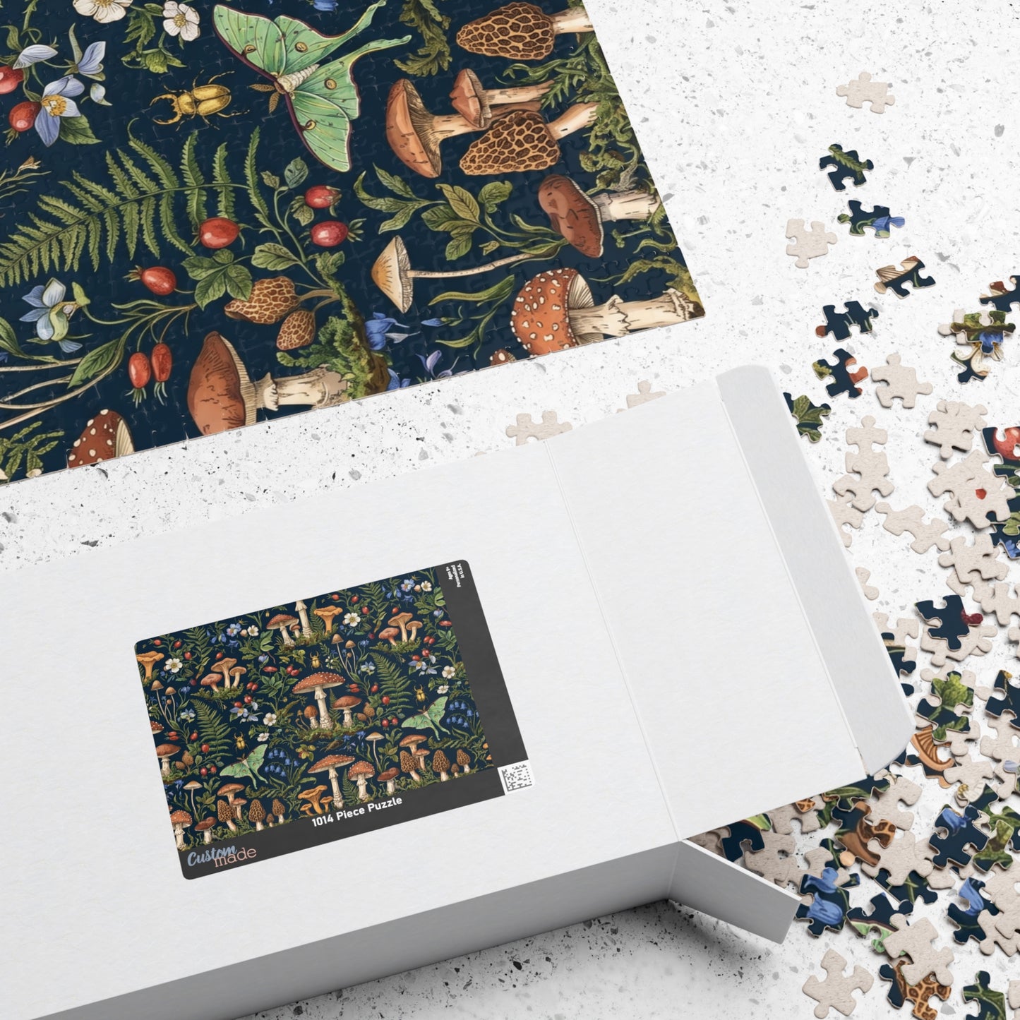 Vintage Mushroom Forest Puzzle | Botanical Woodland Jigsaw