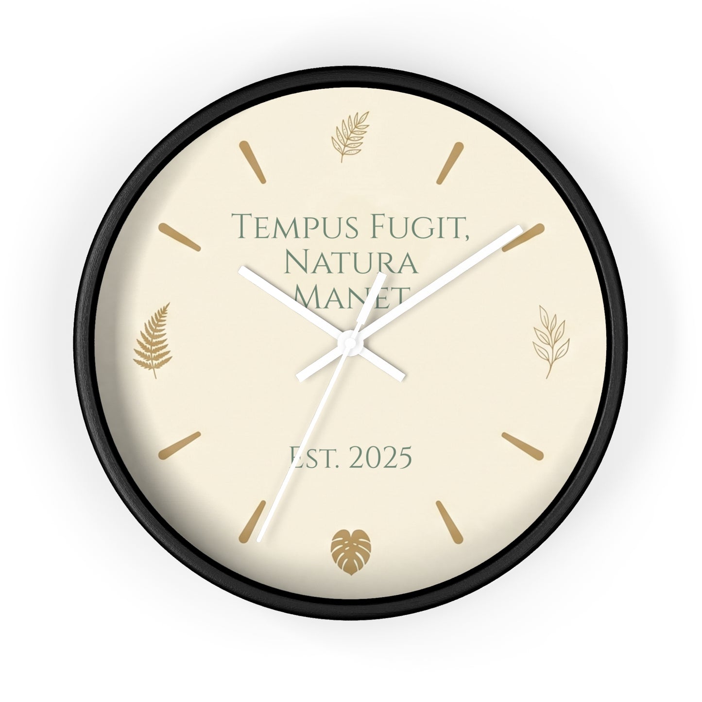 Custom Botanical Clock - Minimalist Fern Monstera Wall Decor - Personalized Timepiece