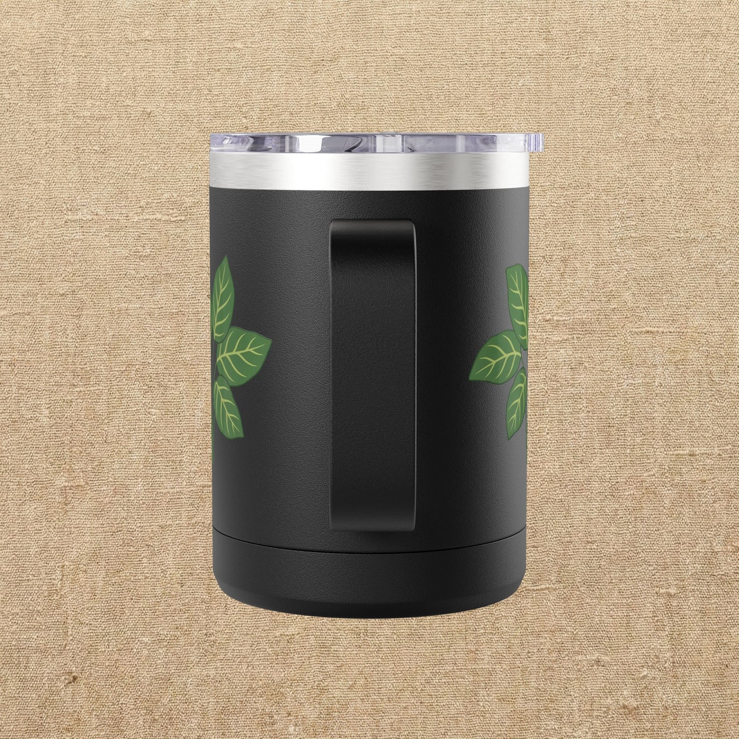 Green Leaves Plant Illustration Tumbler | 15oz Stainless Mug
