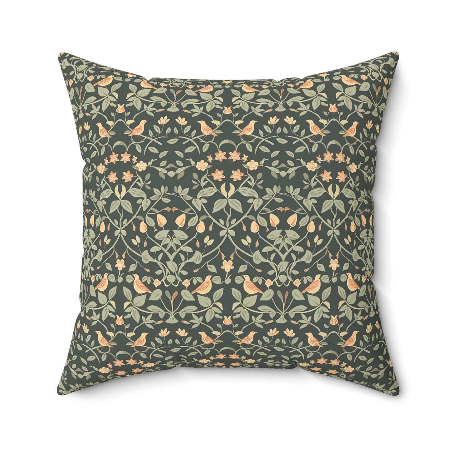 Vintage Floral Damask Pillow | Square Pillow, Botanical Pattern