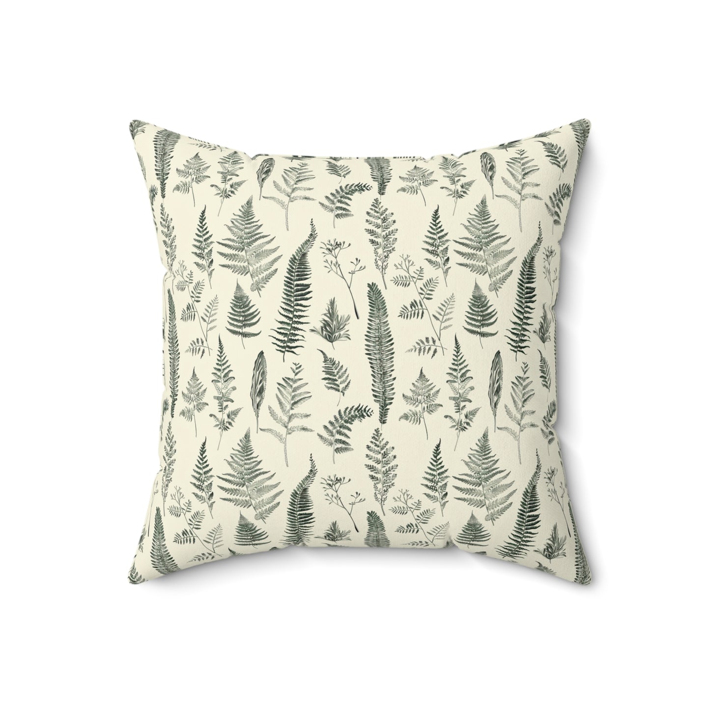 Fern Pattern Pillow | Botanical Leaf Print Square Pillow