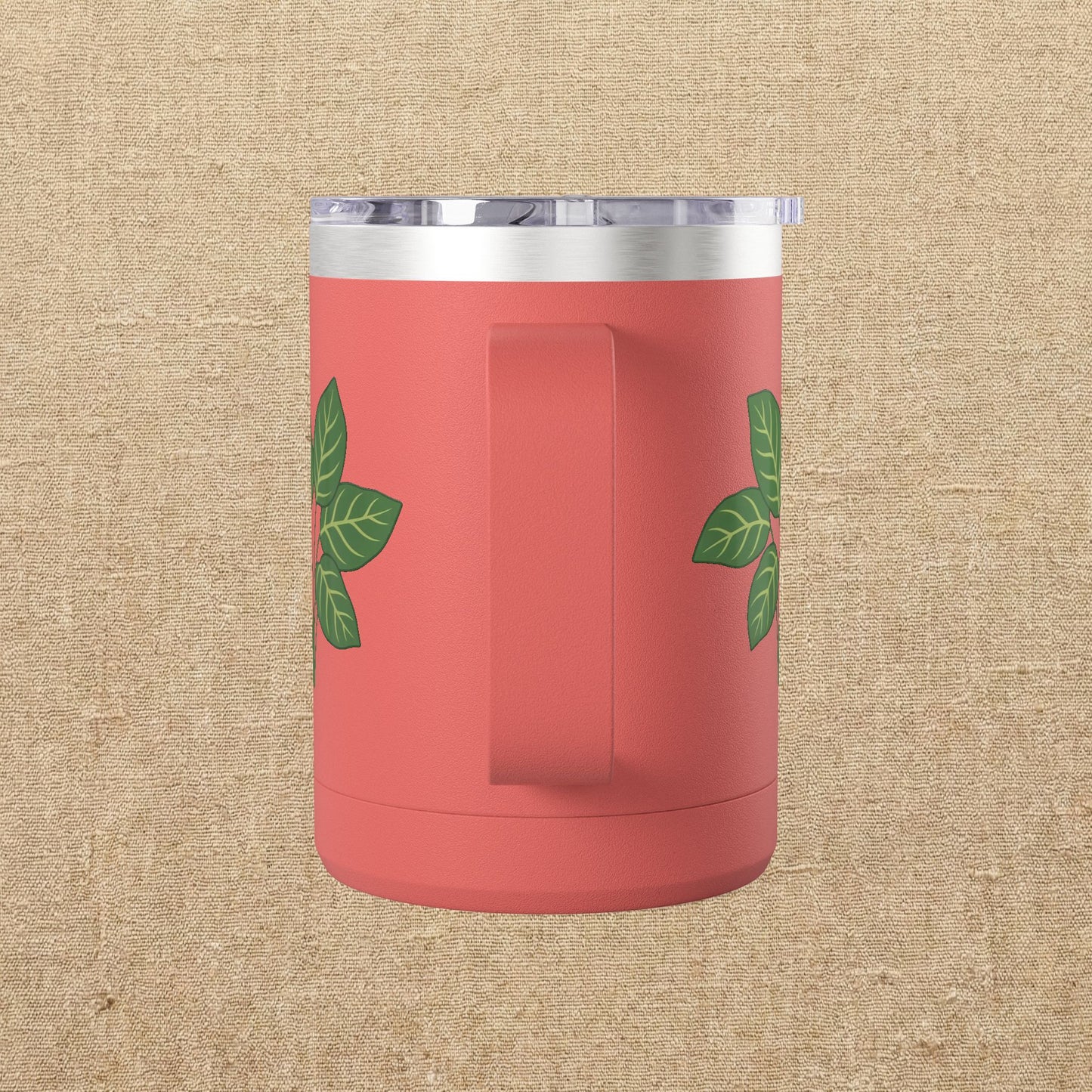 Green Leaves Plant Illustration Tumbler | 15oz Stainless Mug