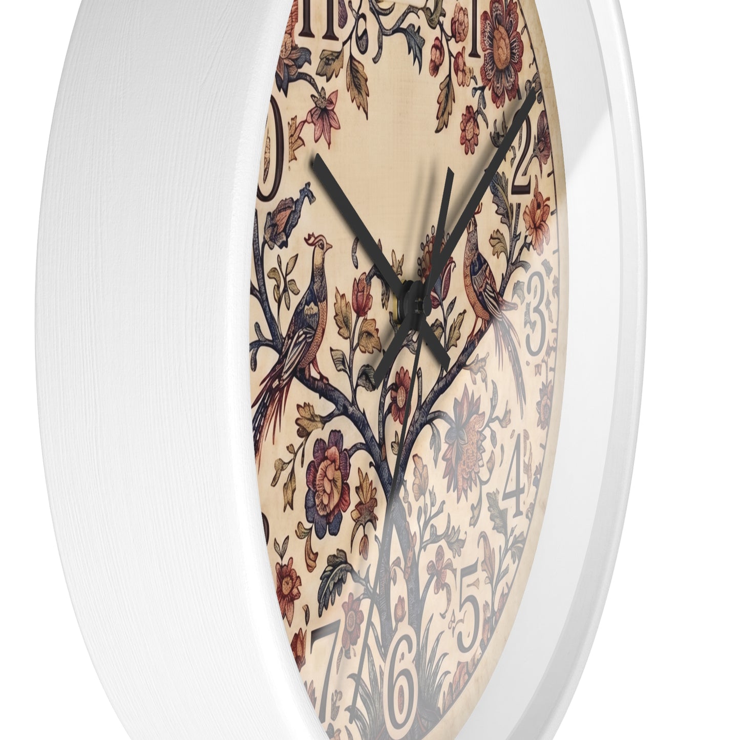 Vintage Palampore Floral Birds Wall Clock | Botanical Tree of Life Design