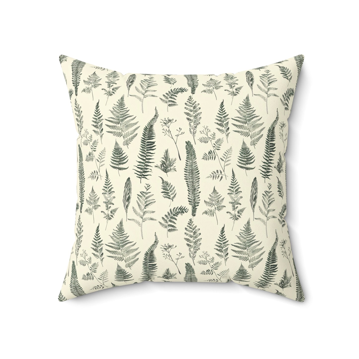 Fern Pattern Pillow | Botanical Leaf Print Square Pillow