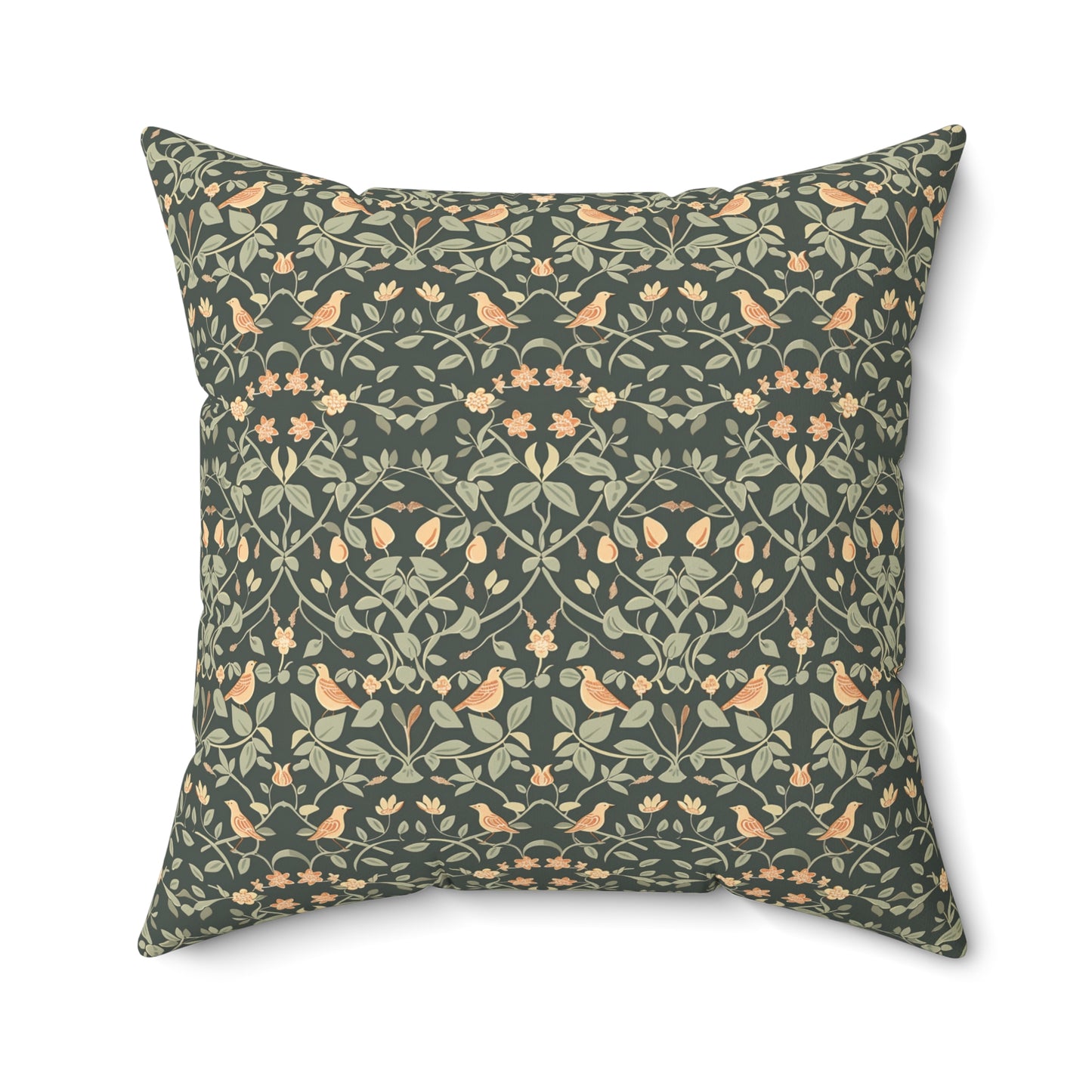Vintage Floral Damask Pillow | Square Pillow, Botanical Pattern