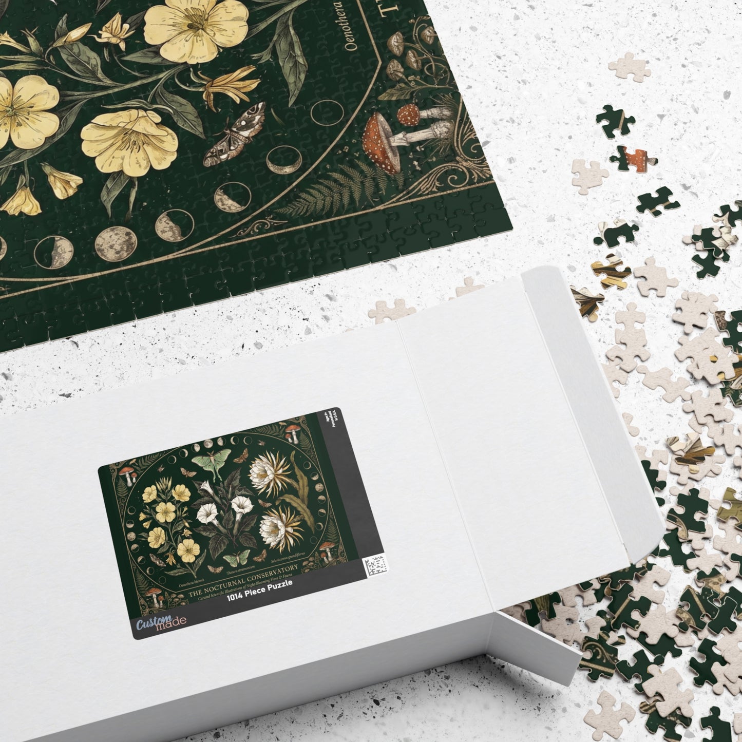 Nocturnal Conservatory Botanical Illustration Puzzle | Floral Moths 110, 252, 520 or 1014 pcs