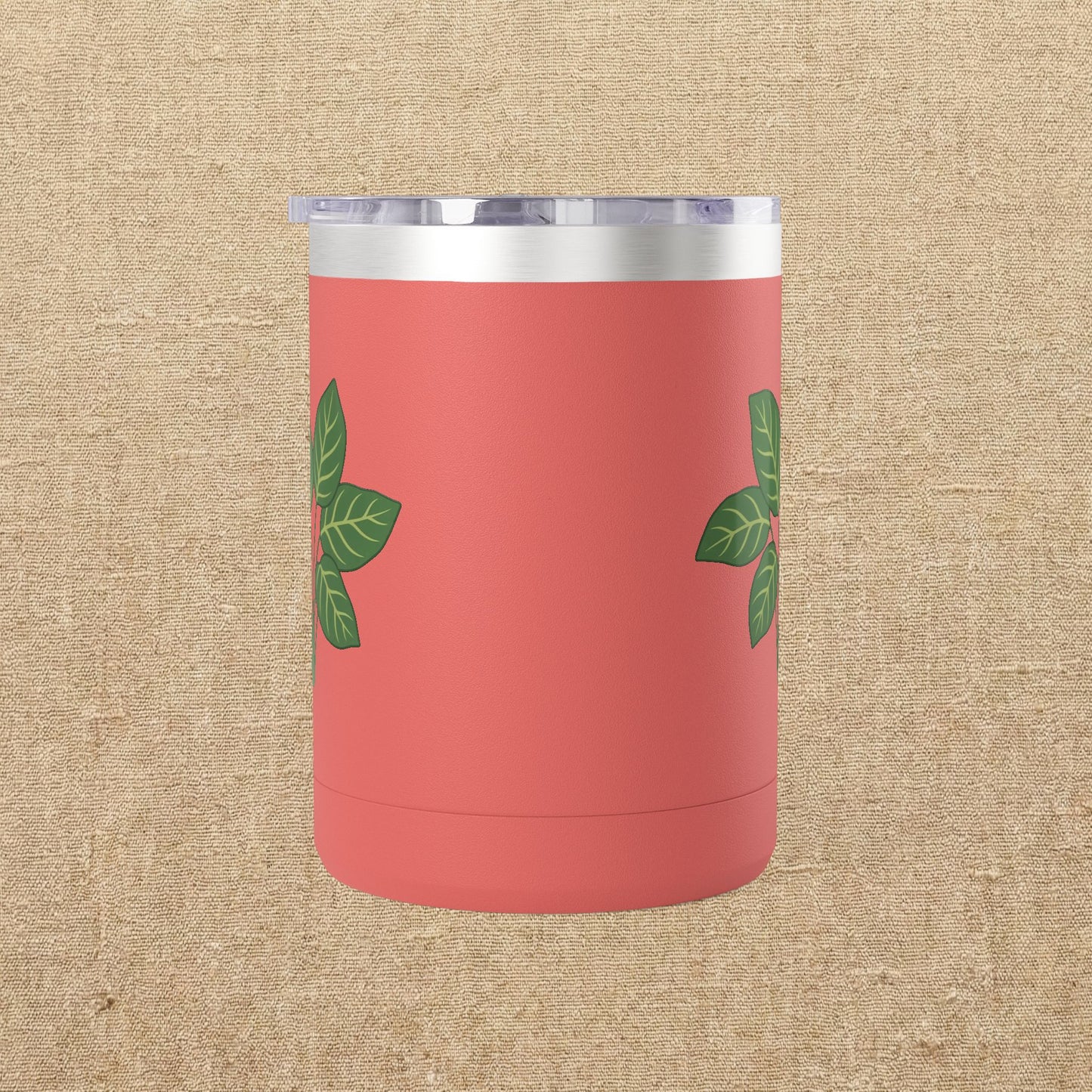 Green Leaves Plant Illustration Tumbler | 15oz Stainless Mug
