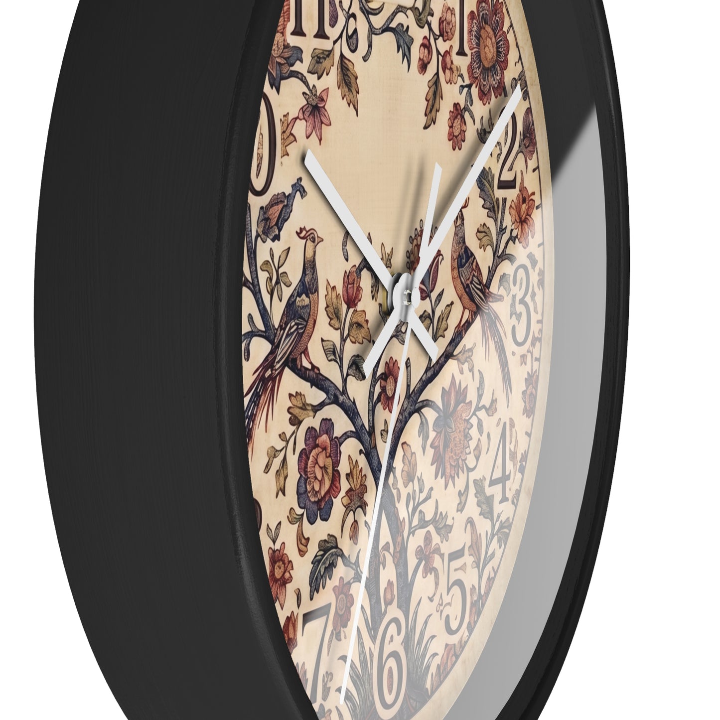 Vintage Palampore Floral Birds Wall Clock | Botanical Tree of Life Design