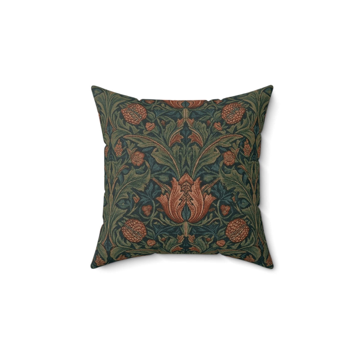 William Morris Style Floral Pattern Pillow | Botanical Throw Pillow
