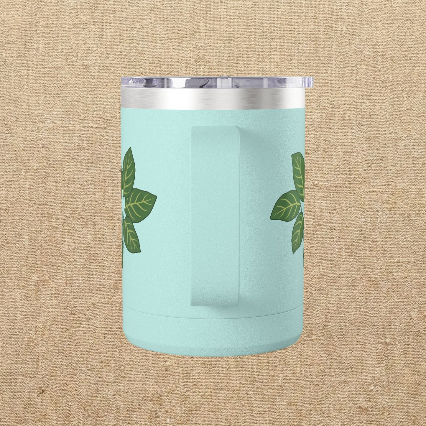 Green Leaves Plant Illustration Tumbler | 15oz Stainless Mug