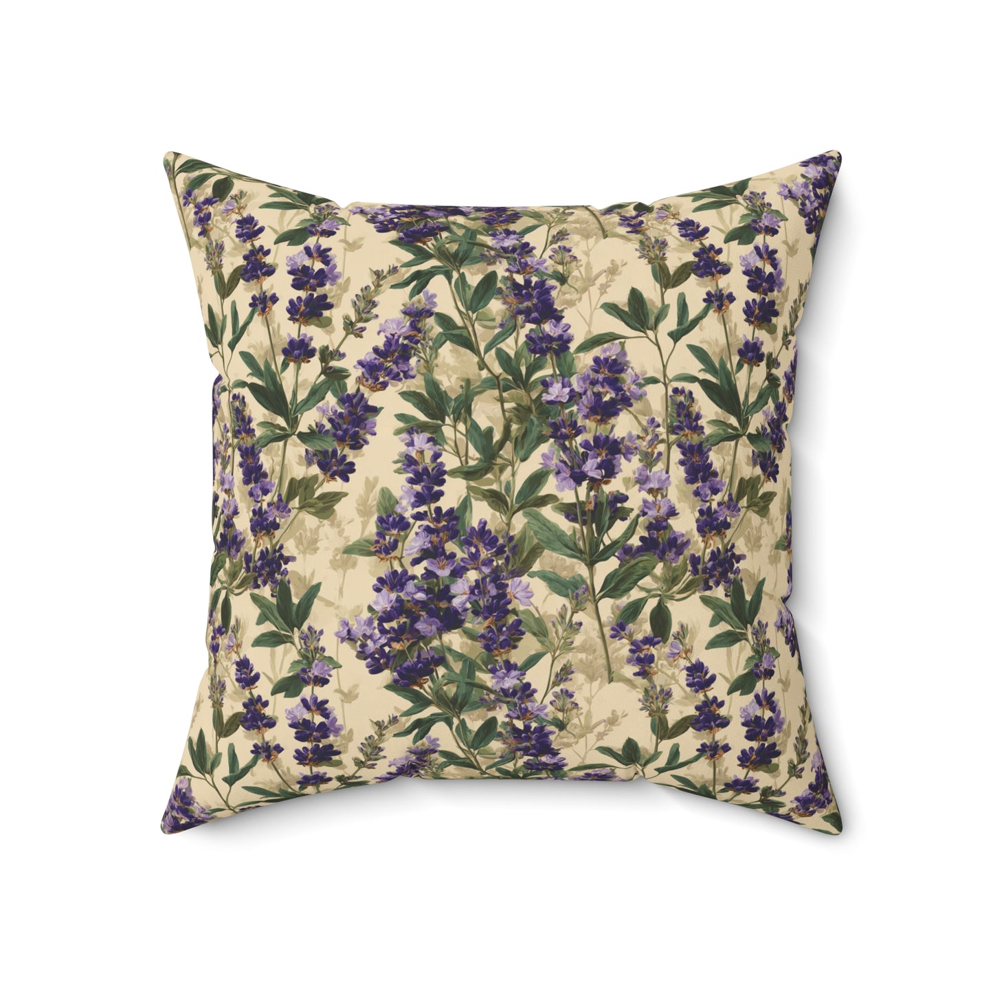 Lavender Sprigs Pillow | Botanical Floral Throw Pillow, Purple Garden Design