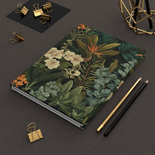 Tropical Botanical Journal Hardcover | Palm Leaf Floral Notebook