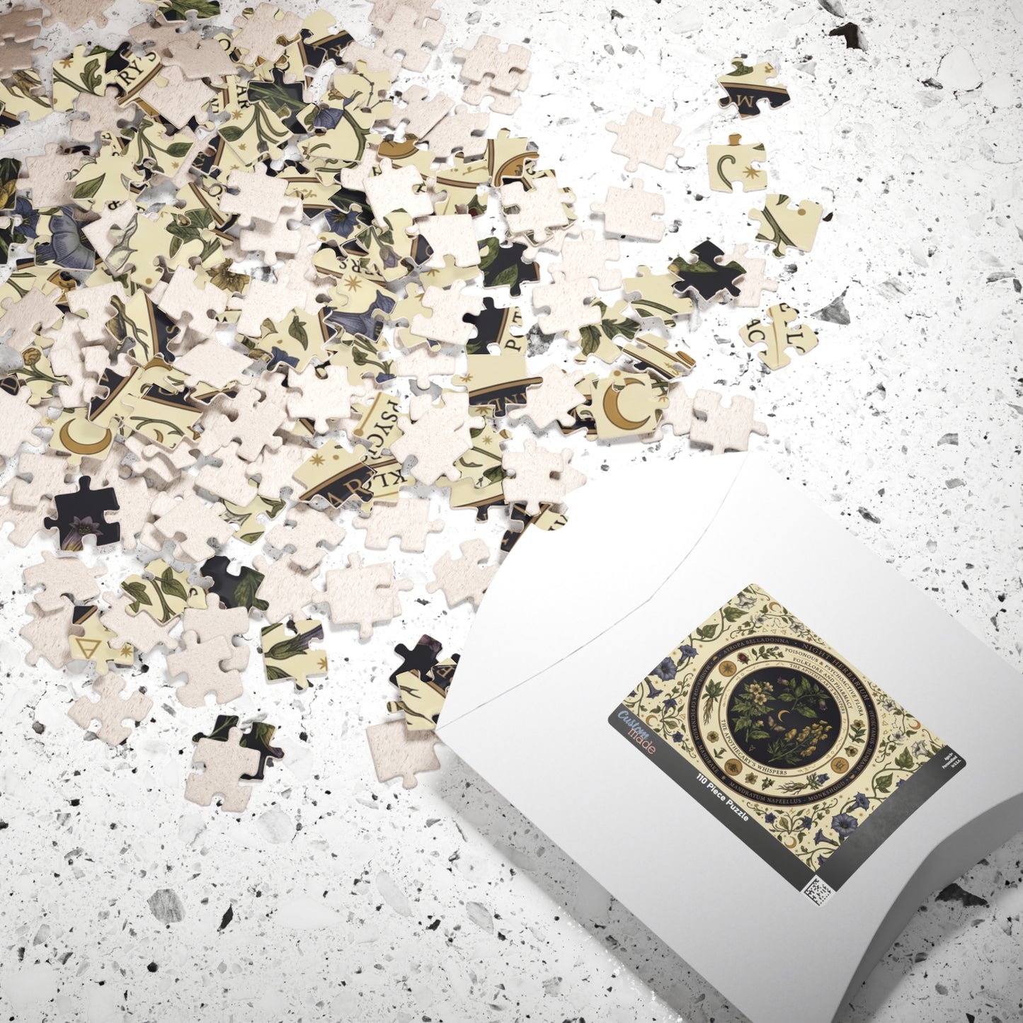 Herbal Apothecary Mandala Puzzle 110, 252, 520, or 1014 Pieces | Botanical Illustration Jigsaw