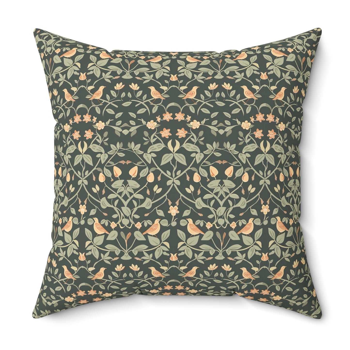 Vintage Floral Damask Pillow | Square Pillow, Botanical Pattern