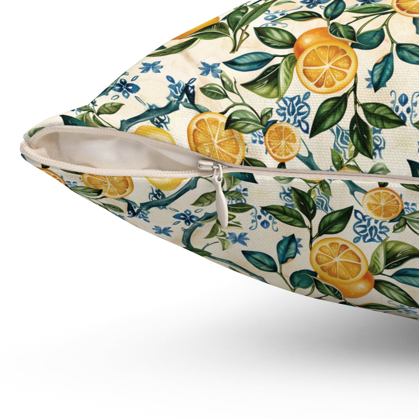Lemon Branches Pillow | Citrus Floral Square Pillow, Botanical Home Decor
