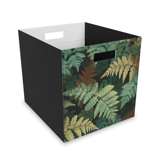 Fern Leaves Pattern Felt Storage Box | Botanical Closet Organizer