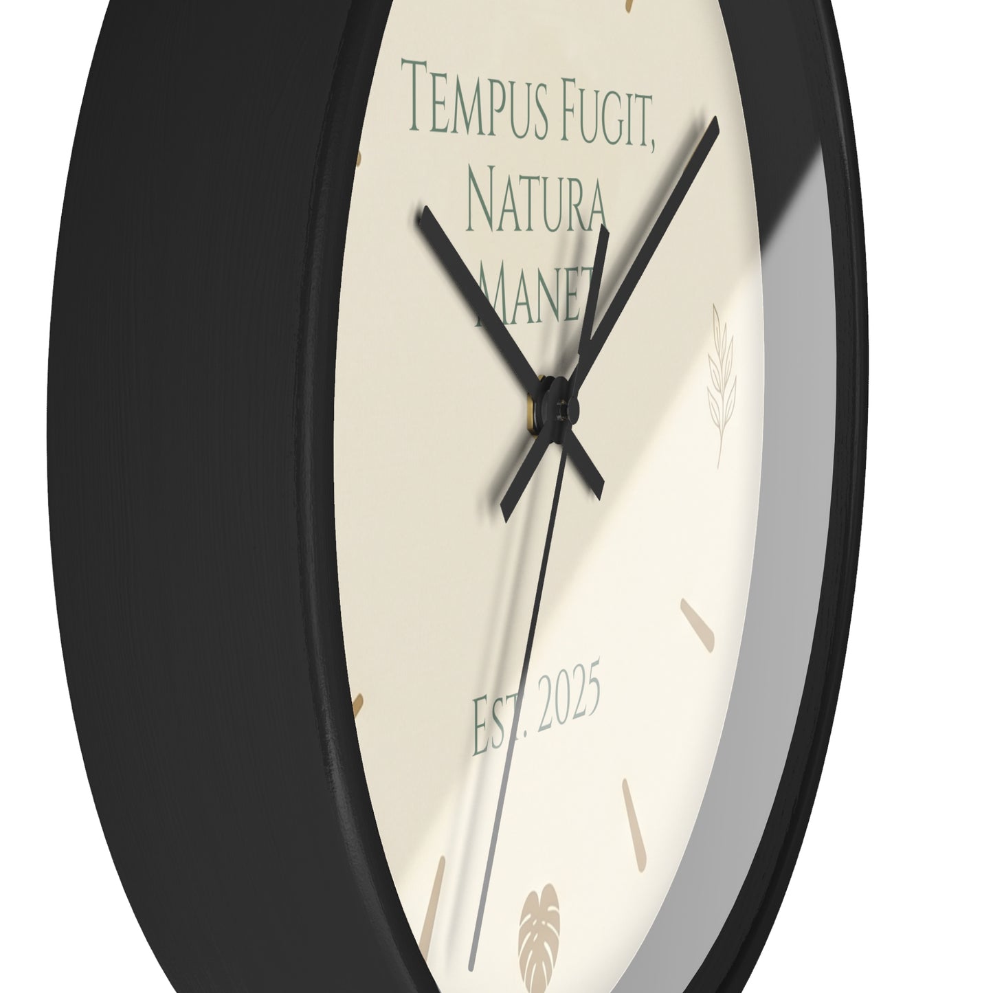 Custom Botanical Clock - Minimalist Fern Monstera Wall Decor - Personalized Timepiece