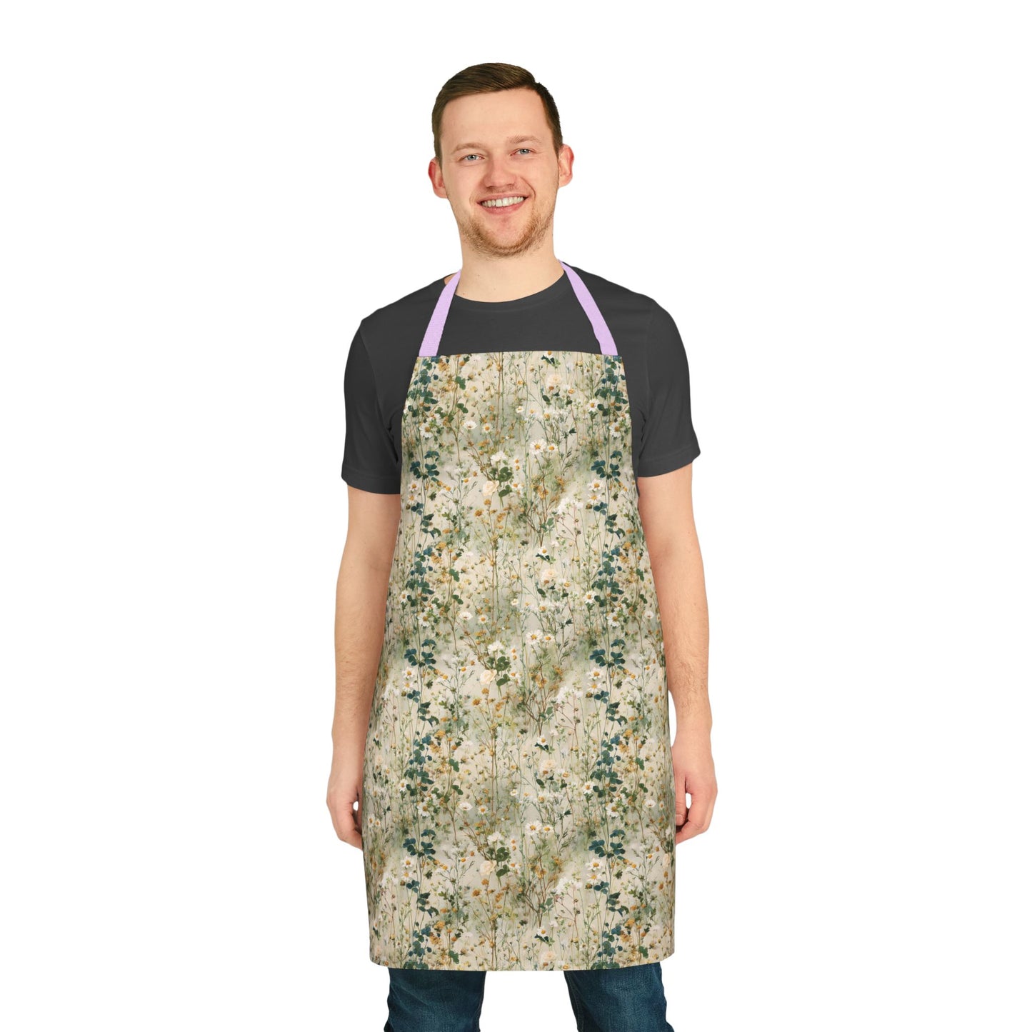 Vintage Floral Pattern Apron | Rustic Wildflower Kitchen Apron