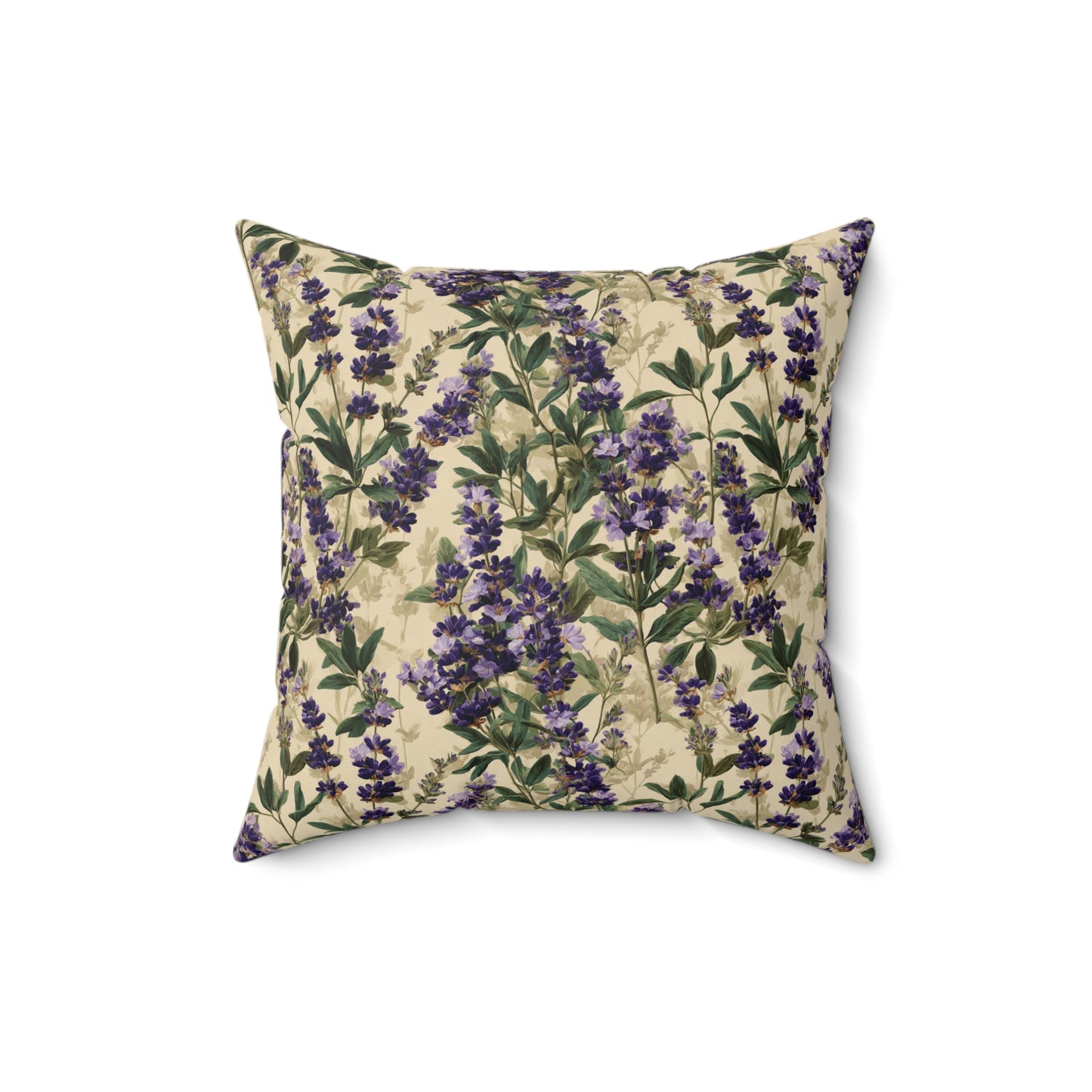 Lavender Sprigs Pillow | Botanical Floral Throw Pillow, Purple Garden Design