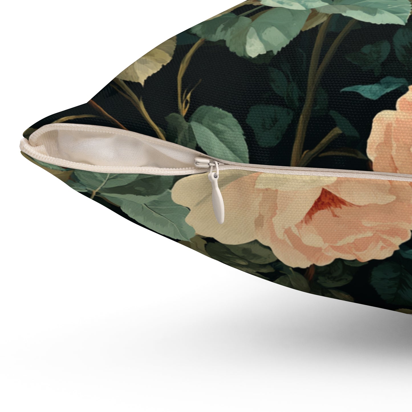 Vintage Floral Rose Bouquet Pillow | Dark Botanical Throw Pillow