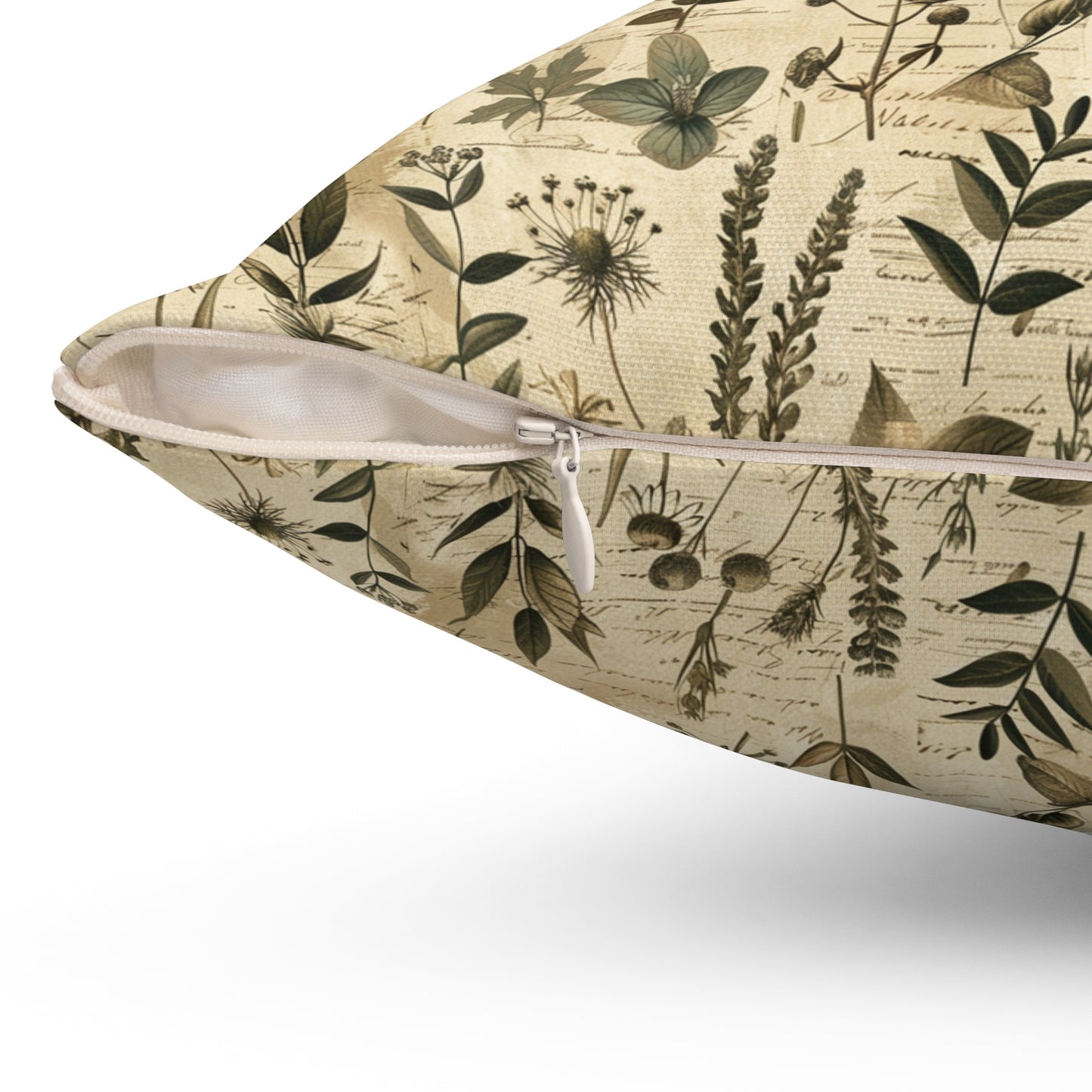 Vintage Botanical Pattern Pillow | Neutral Floral Accent Pillow