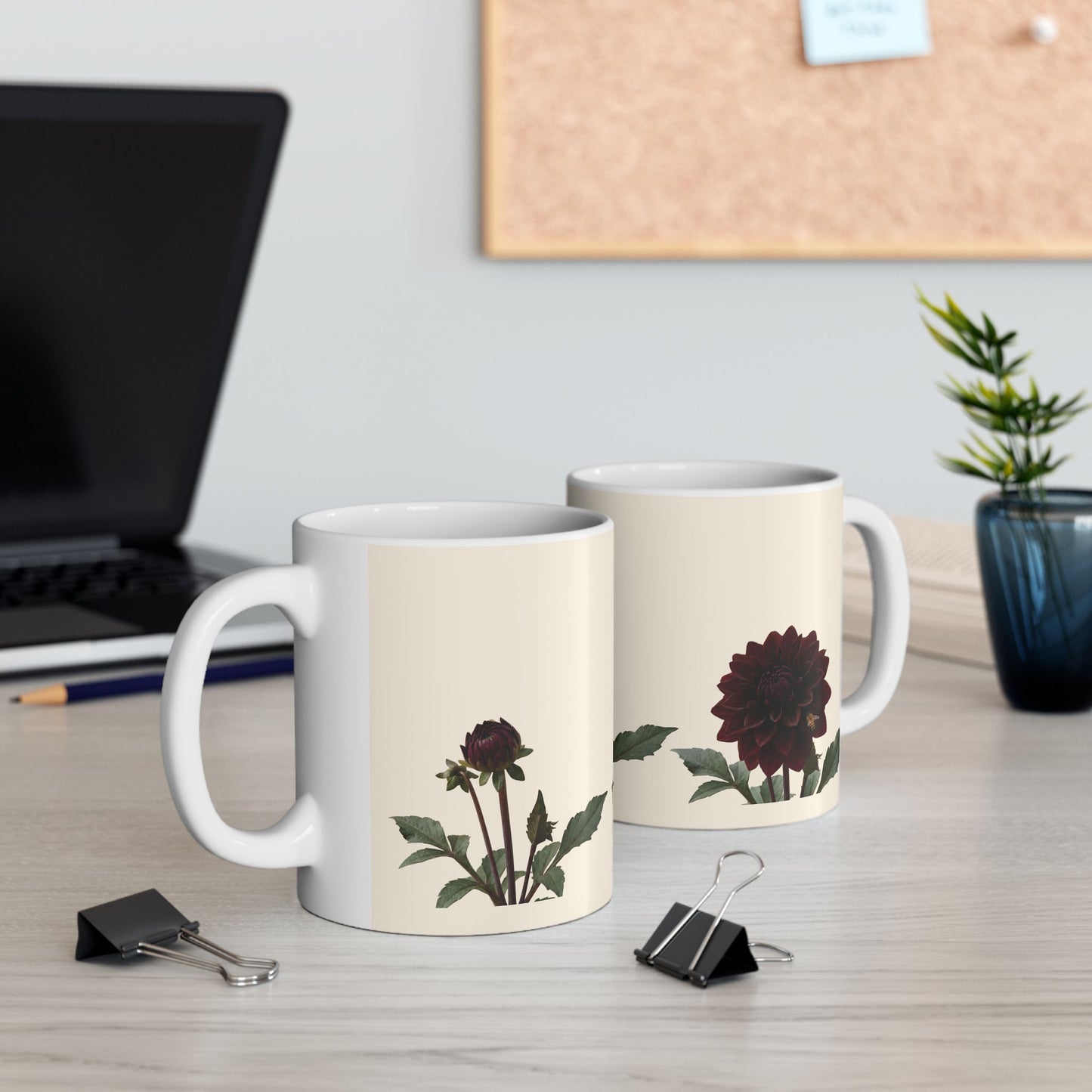 Dark Dahlia Karma Choc Floral Mug | Botanical Flower Ceramic Mug
