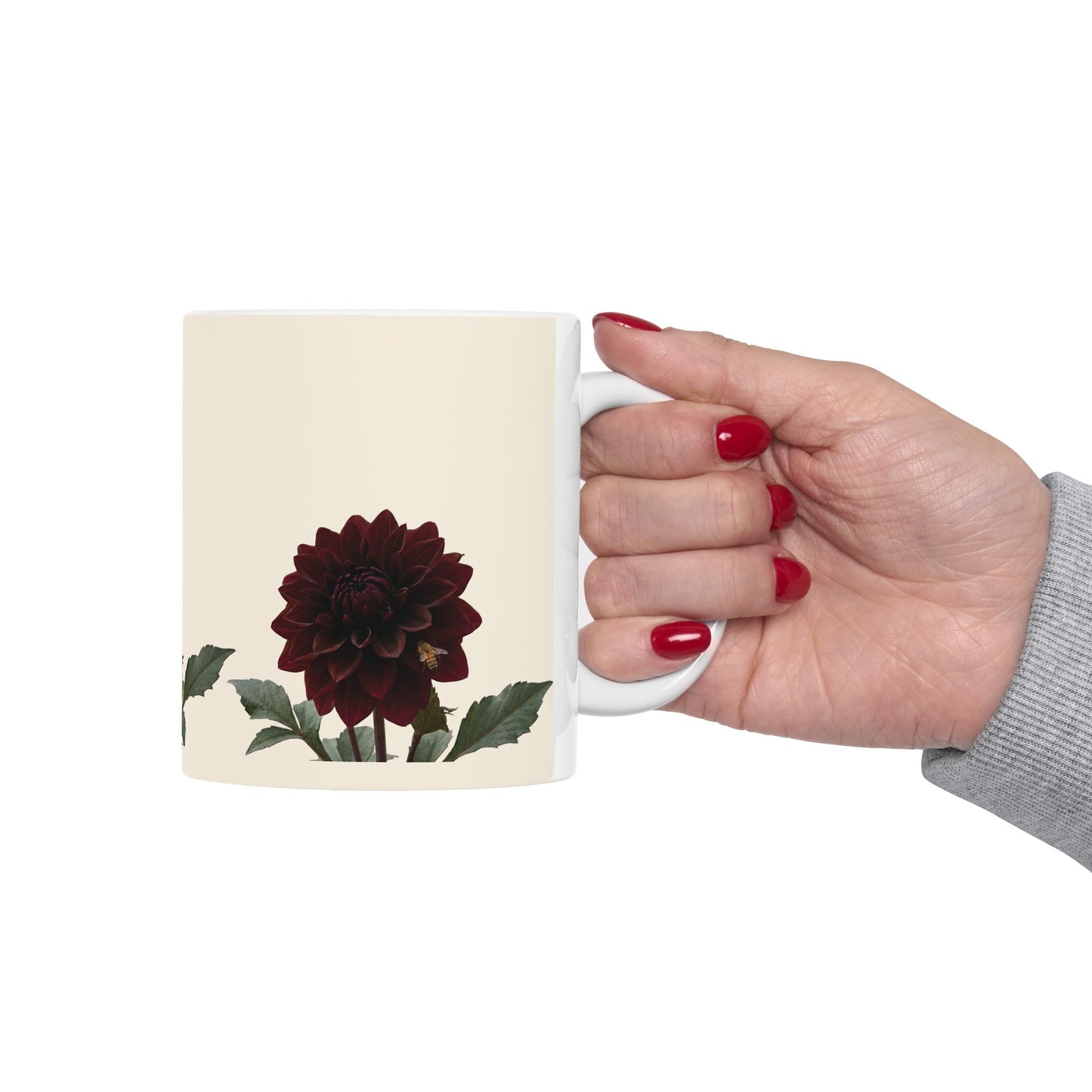 Dark Dahlia Karma Choc Floral Mug | Botanical Flower Ceramic Mug
