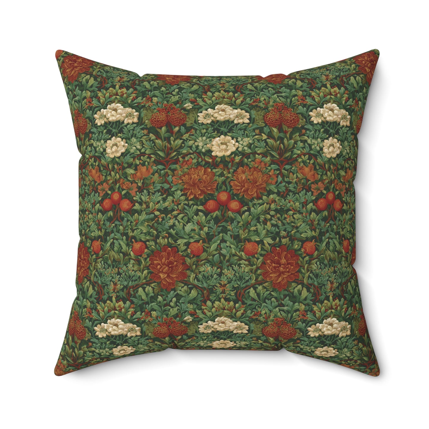 William Morris Style Floral Pattern pillow | Vintage Botanical Throw Pillow