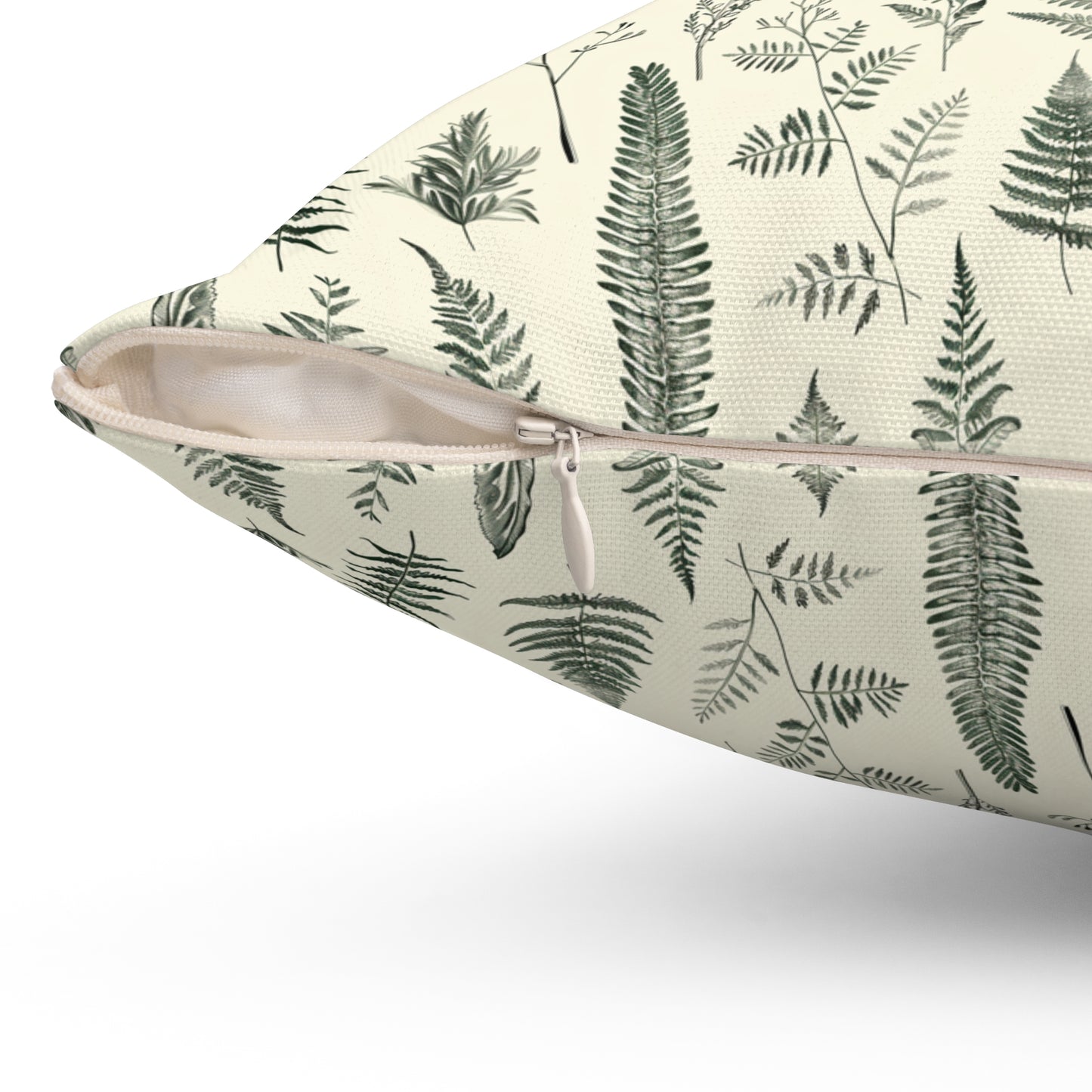 Fern Pattern Pillow | Botanical Leaf Print Square Pillow