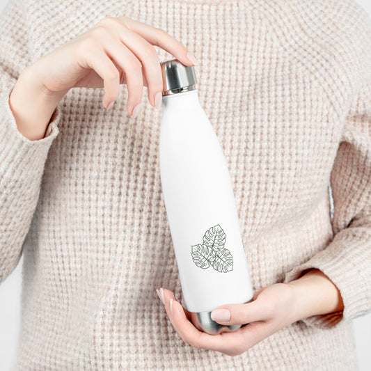 Monstera Deliciosa Leaf Minimalist 20oz Insulated Bottle | Tropical Water Bottle