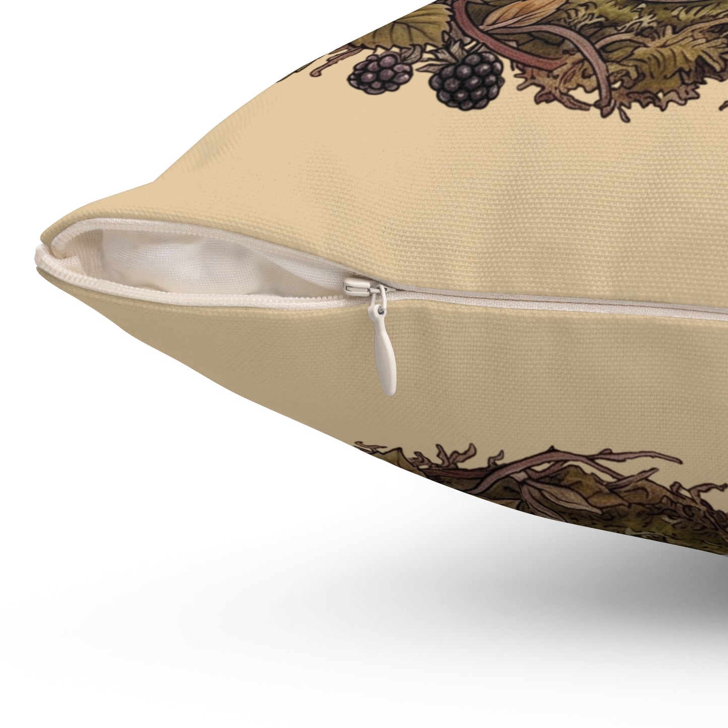 Woodland Mouse Nest Pillow | Vintage Botanical Brambles Illustration