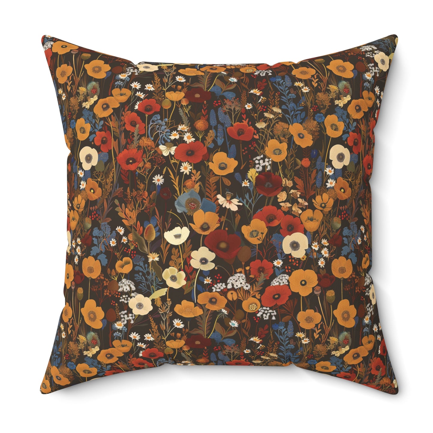 Autumn Wildflower Pattern Pillow | Square Pillow
