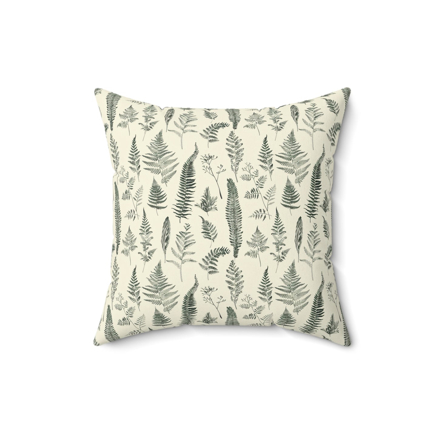 Fern Pattern Pillow | Botanical Leaf Print Square Pillow