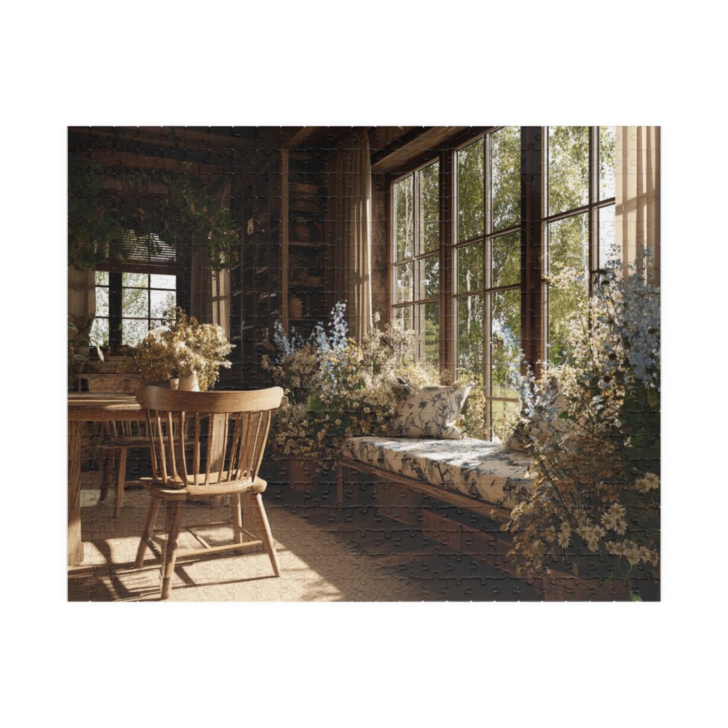 Sunlit Cozy Window Nook Puzzle | Vintage Cottage Interior 110-1014 pcs