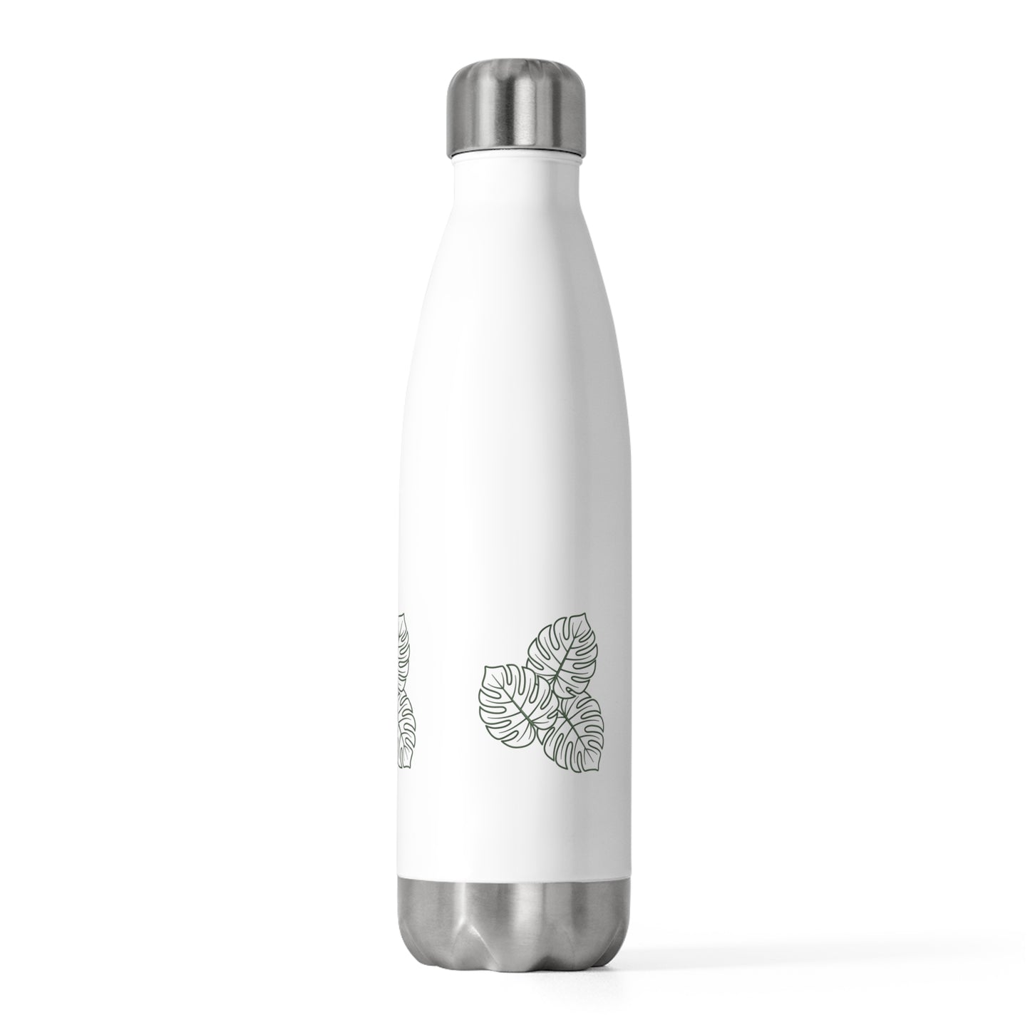 Monstera Deliciosa Leaf Minimalist 20oz Insulated Bottle | Tropical Water Bottle