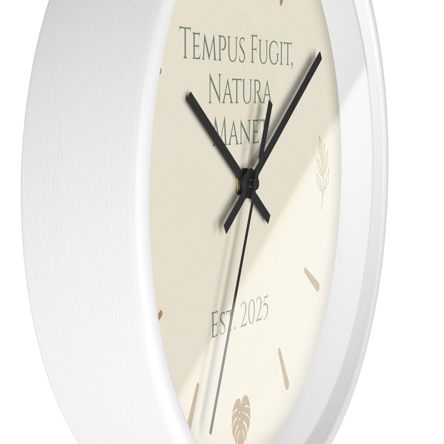 Custom Botanical Clock - Minimalist Fern Monstera Wall Decor - Personalized Timepiece
