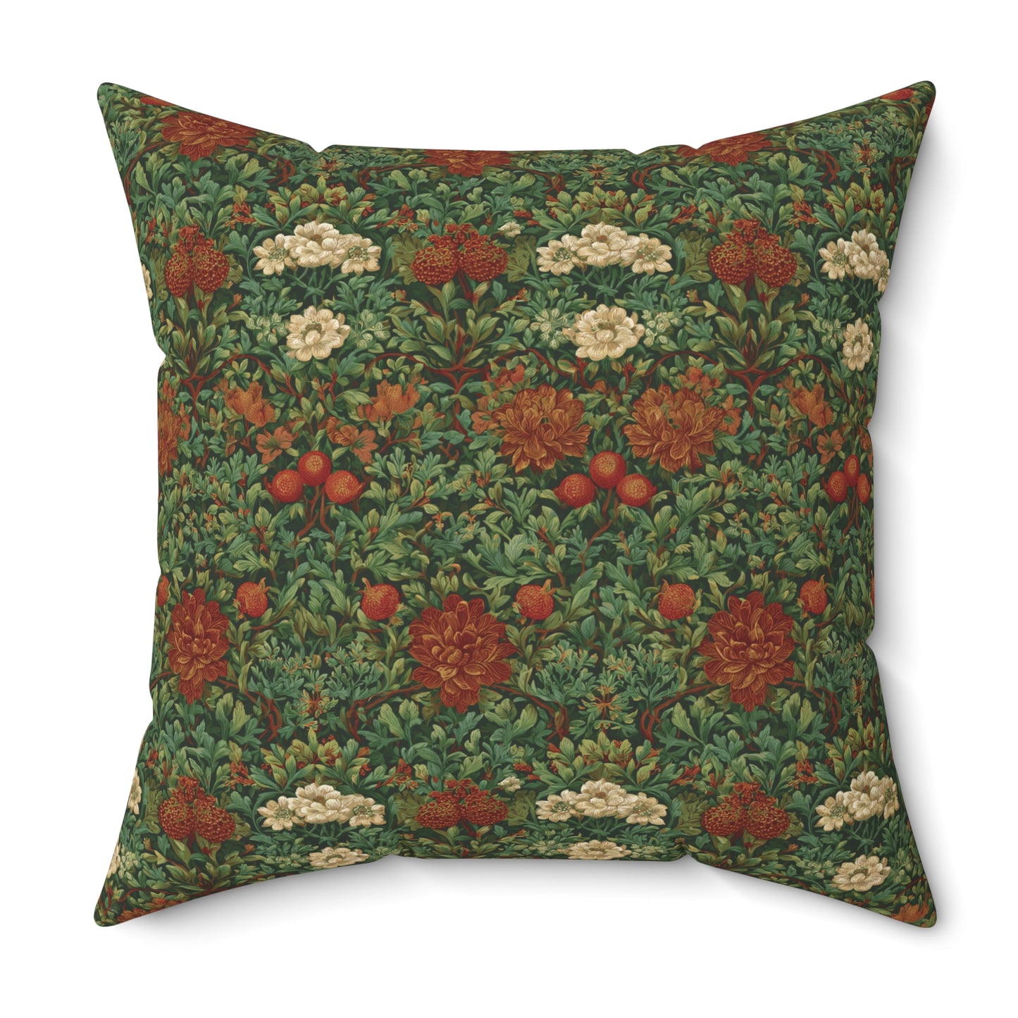 William Morris Style Floral Pattern pillow | Vintage Botanical Throw Pillow
