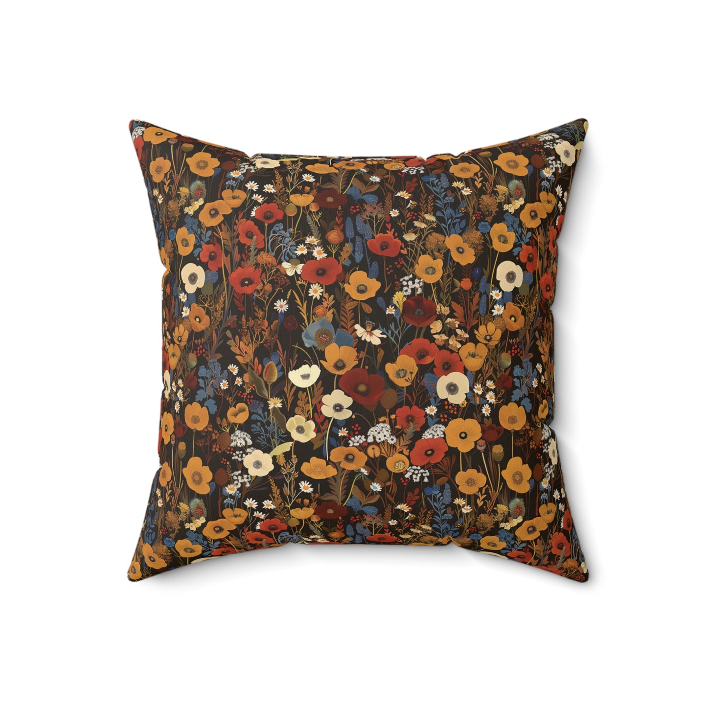 Autumn Wildflower Pattern Pillow | Square Pillow