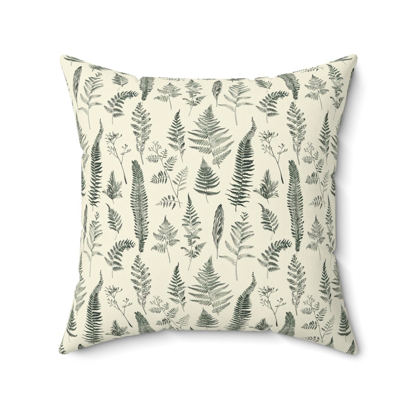 Fern Pattern Pillow | Botanical Leaf Print Square Pillow