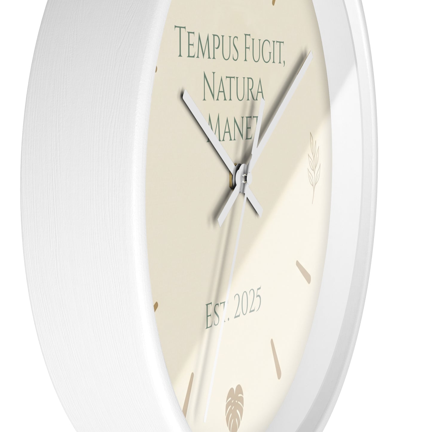 Custom Botanical Clock - Minimalist Fern Monstera Wall Decor - Personalized Timepiece