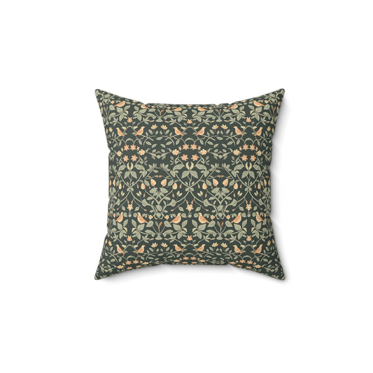 Vintage Floral Damask Pillow | Square Pillow, Botanical Pattern