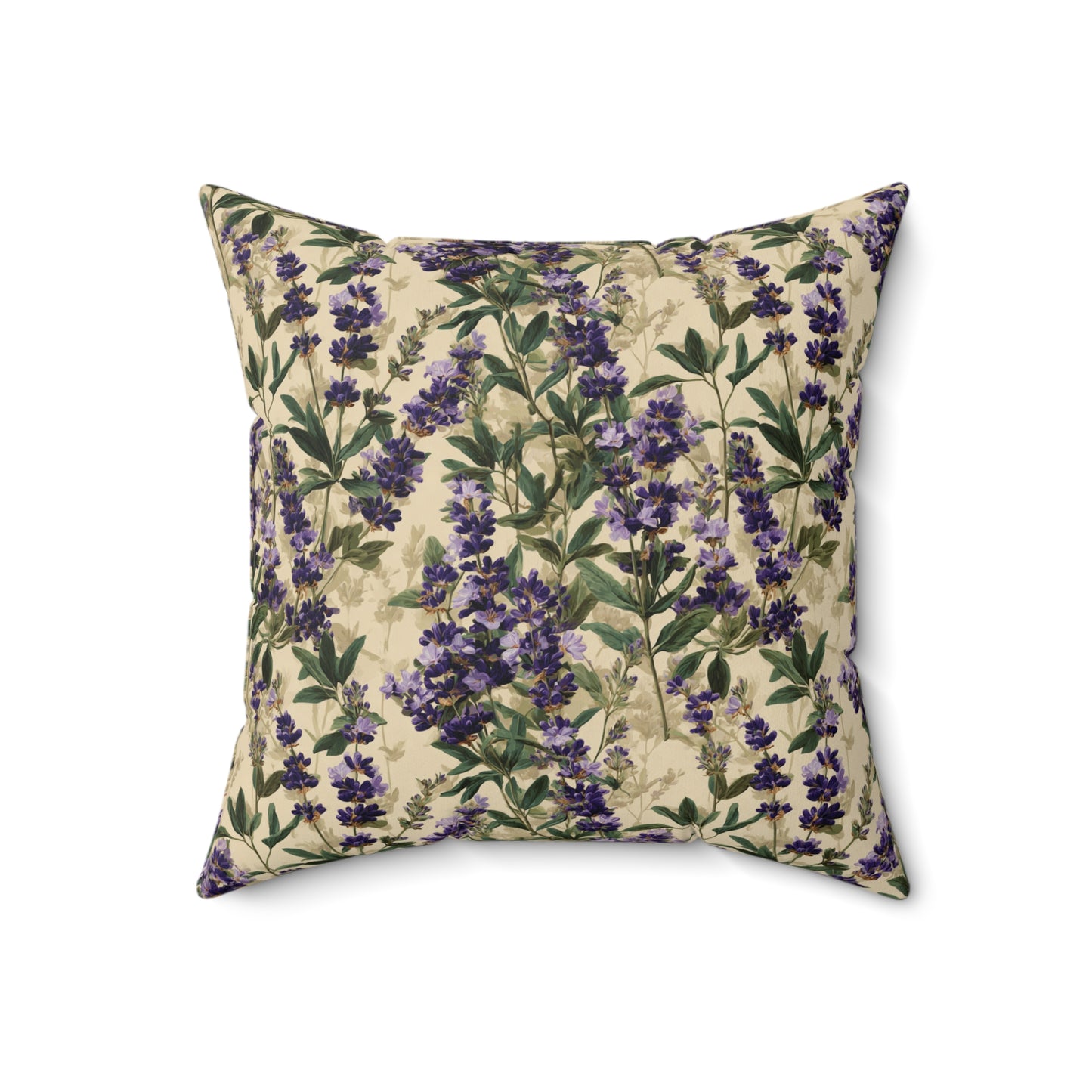 Lavender Sprigs Pillow | Botanical Floral Throw Pillow, Purple Garden Design
