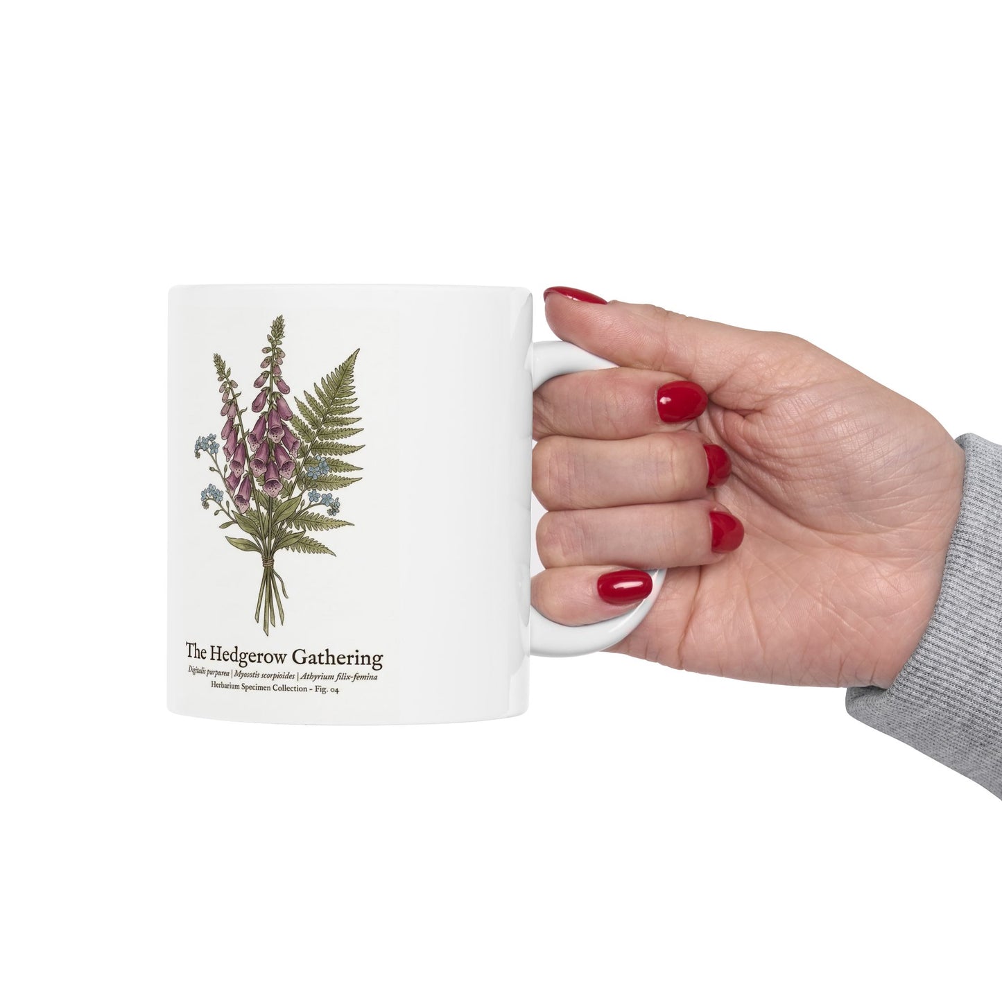 Foxglove Botanical Illustration Mug | Vintage Wildflower Ceramic Mug
