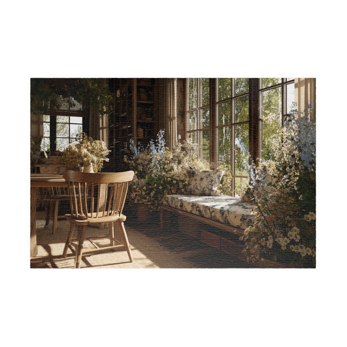 Sunlit Cozy Window Nook Puzzle | Vintage Cottage Interior 110-1014 pcs