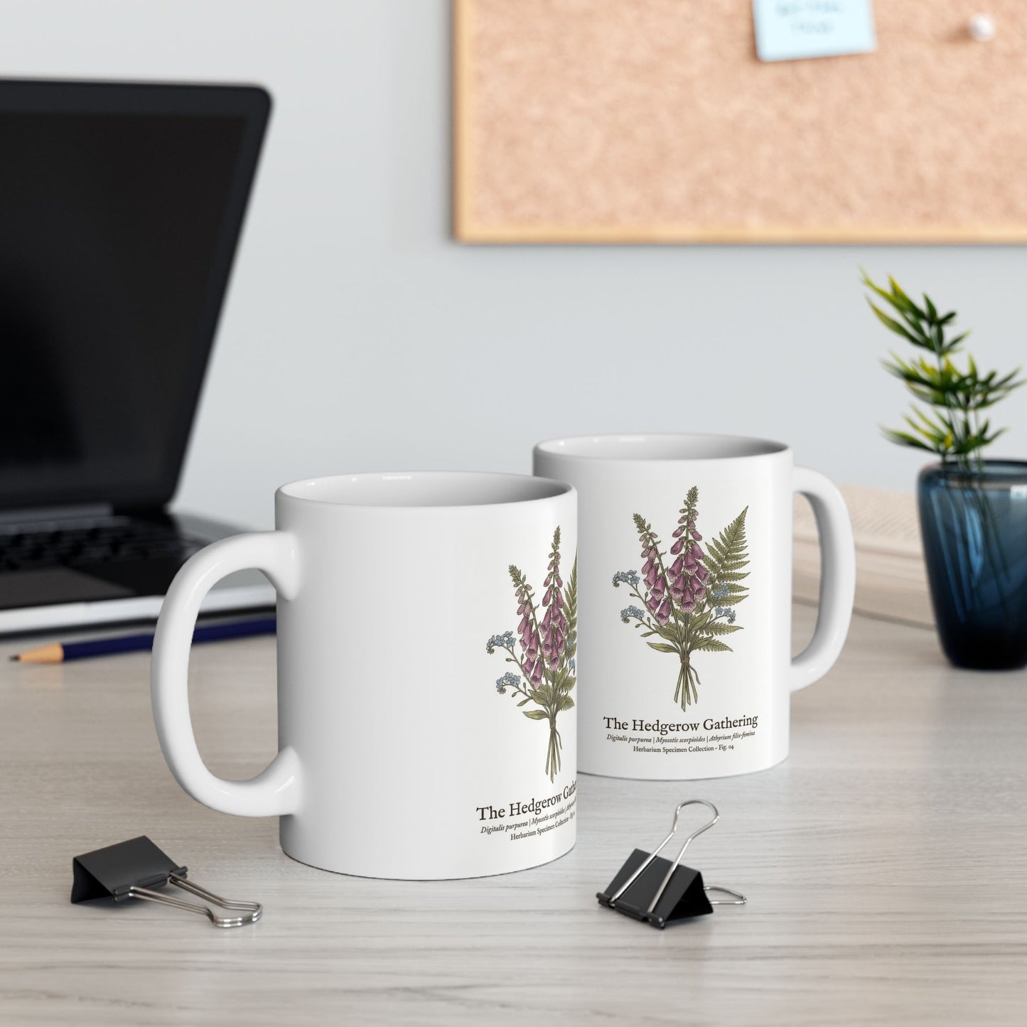 Foxglove Botanical Illustration Mug | Vintage Wildflower Ceramic Mug